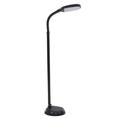 Hastings Home Natural Daylight LED Floor Lamp, Dimmable Gooseneck Reading, 17W Spectrum Bulb (Black) 493490FAY